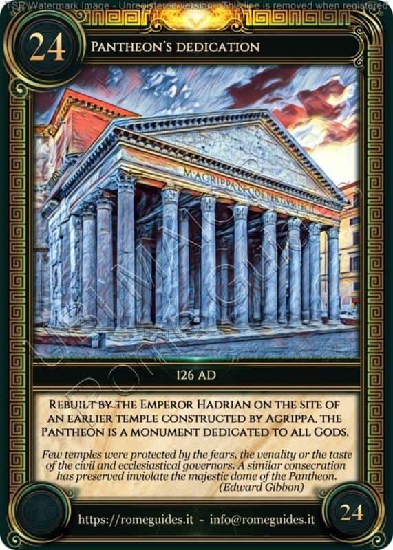 Ubi Maior Rome Card Pantheon Dedication, Ubi Maior &#8211; Card 24, Rome Guides