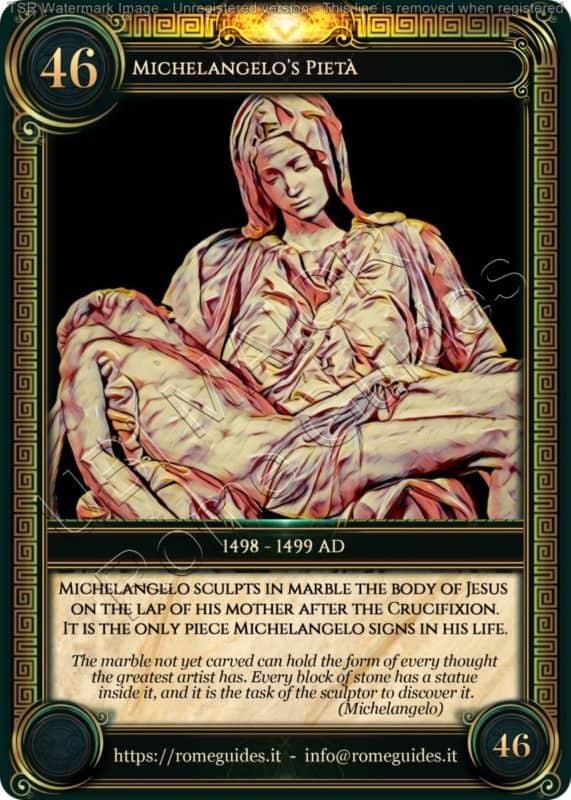 Ubi Maior Rome Card Michelangelo Pietà, Ubi Maior &#8211; Card 46, Rome Guides