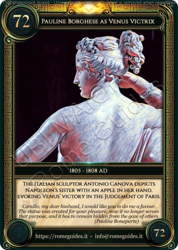 Ubi Maior Rome Card Pauline Borghese Venus Victrix, Ubi Maior &#8211; Card 72, Rome Guides