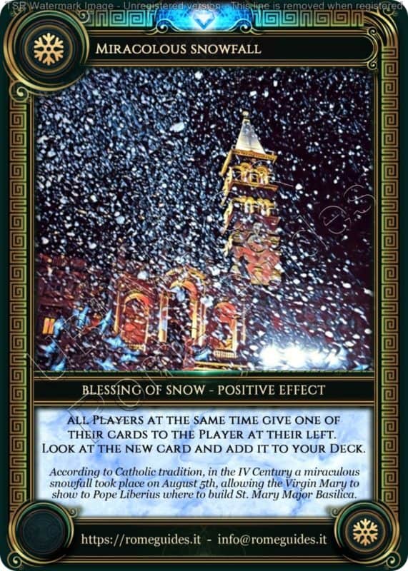Ubi Maior Blessing Card Miracolous Snowfall, Ubi Maior &#8211; Blessing Card 14, Rome Guides